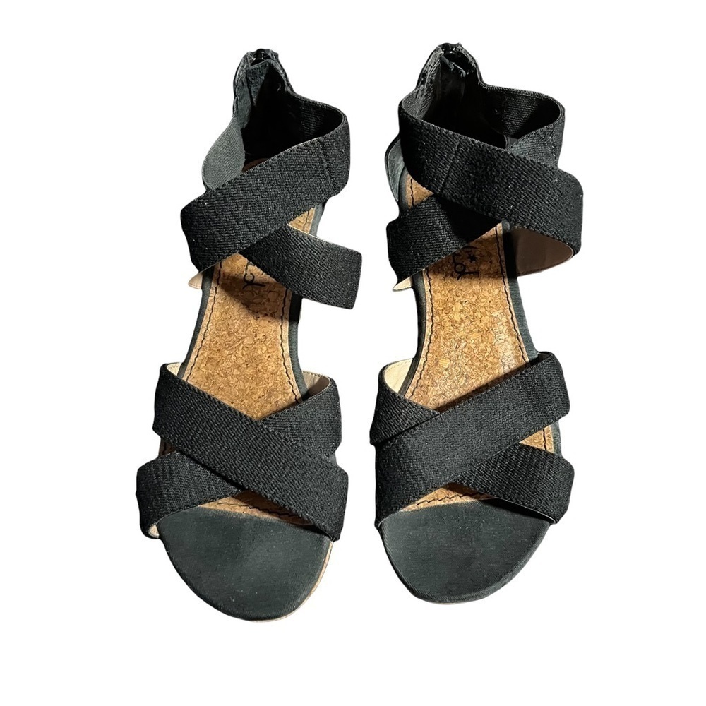 SPLENDID BLACK Wedge SANDALS SIZE 10 - Picture 2 of 10
